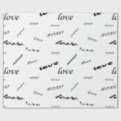 Schwarz-Weiß-Liebe Xoxo-Muster Geschenkpapier (Flach)
