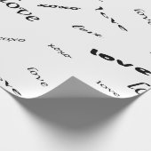 Schwarz-Weiß-Liebe Xoxo-Muster Geschenkpapier (Ecke)