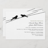 Schwarz-Weiß-Liebesvögel auf einer Wiese Einladung (Vorne/Hinten)