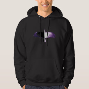 Schwarz-weiß-lila-Krähe Hoodie