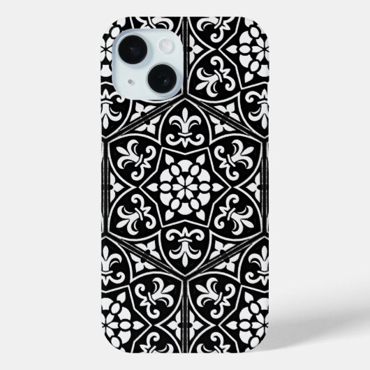 Schwarz-Weiß-Lilie Case-Mate iPhone Hülle (Rückseite)