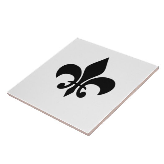 Schwarz-Weiß-Lilie Fliese (Seite)