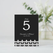 Schwarz-Weiß-Lilie Hochzeitsszene Tischnummer (Stehend Vorderseite)