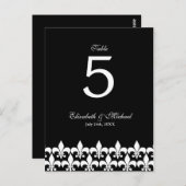 Schwarz-Weiß-Lilie Hochzeitsszene Tischnummer (Vorne/Hinten)