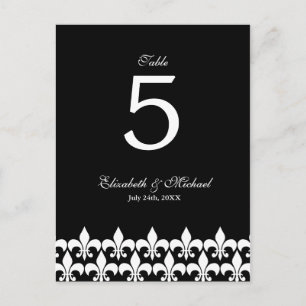 Schwarz-Weiß-Lilie Hochzeitsszene Tischnummer