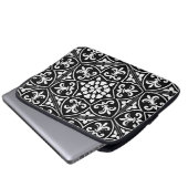 Schwarz-Weiß-Lilie Laptopschutzhülle (Vorne Knopf)