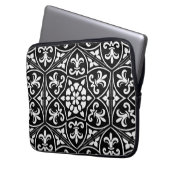 Schwarz-Weiß-Lilie Laptopschutzhülle (Vorderseite Links)