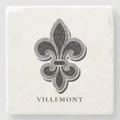 Schwarz-Weiß-Lilie Steinuntersetzer (Vorderseite)