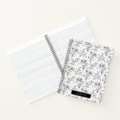 Schwarz-Weiß-Linde Florals Notizblock (Innenseite)