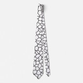 Schwarz-Weiß-Linear Geometric Neck Tie Krawatte (Vorderseite)
