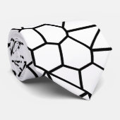 Schwarz-Weiß-Linear Geometric Neck Tie Krawatte (Gerollt)