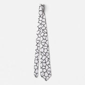 Schwarz-Weiß-Linear Geometric Neck Tie Krawatte (Rückseite)