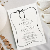 Schwarz-Weiß-Linie Art Bow Rahmen Texturierte Hoch Einladung