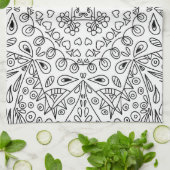 Schwarz-Weiß-Linie Art Muster Küchentücher (Gefaltet)