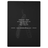 Schwarz Weiß Linie Minimal Logo Rasiermesser Barbi Klemmbrett (Rückseite)