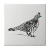 Schwarz-Weiß-Linie Zeichnend Wildvögel Fliese (Vorderseite)