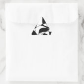 Schwarz-Weiß-Linien, Druckmuster für Blockfarben Dreieckiger Aufkleber (Tasche)