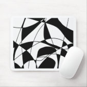 Schwarz-Weiß-Linien, Druckmuster für Blockfarben Mousepad (Mit Mouse)