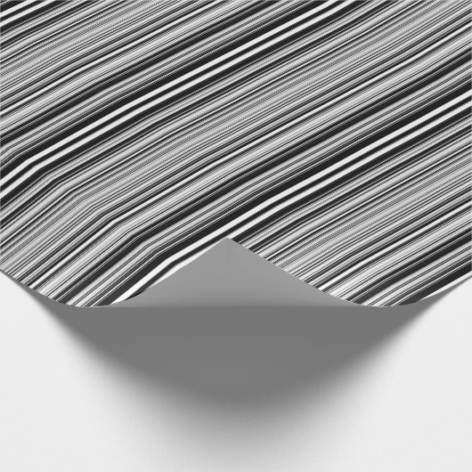 Schwarz-Weiß-Linien Geschenkpapier (Ecke)