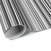 Schwarz-Weiß-Linien Geschenkpapier (Rolleneckpunkt)