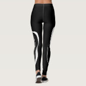 Schwarz-Weiß-Linien Leggings (Rückseite)