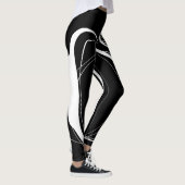Schwarz-Weiß-Linien Leggings (Rechts)