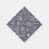 Schwarz-Weiß-Linien mit Blumenmuster Serviette (Ecke)