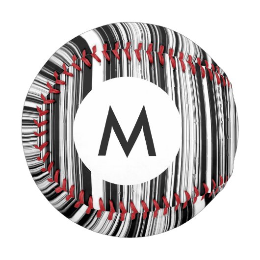 Schwarz-Weiß-Linien, Monogramm Baseball (Vorderseite Links)