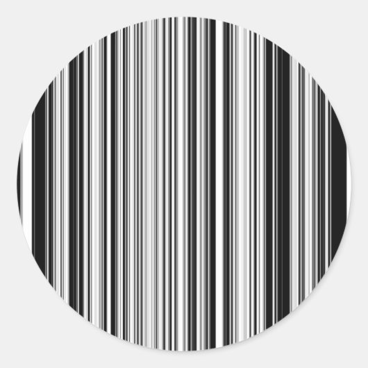 Schwarz-Weiß-Linien Runder Aufkleber (Vorderseite)