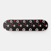 Schwarz-Weiß-Linien und Polka Dot Abstrakt Skateboard (Horizontal)