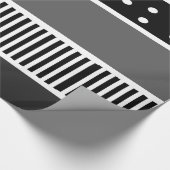 Schwarz-Weiß-Linien und Polka-Dot-Geschenkwrap Geschenkpapier (Ecke)
