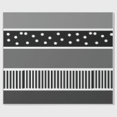 Schwarz-Weiß-Linien und Polka-Dot-Geschenkwrap Geschenkpapier (Flach)