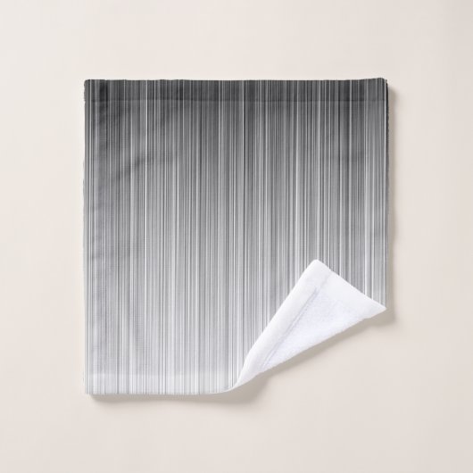 Schwarz-Weiß-Liniendesign Badhandtuch Set (Waschlappen)