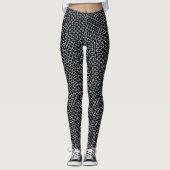 Schwarz-Weiß-Liniendesign Leggings (Vorderseite)