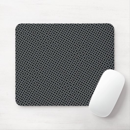 Schwarz-Weiß-Liniendesign Mousepad (Mit Mouse)