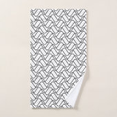 Schwarz-Weiß-Linienmuster Badhandtuch Set (Handtuch)