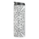 Schwarz-Weiß-Linienmuster Thermosbecher (Nach rechts gedreht)
