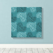 Schwarz-Weiß-Lining Herzdesign Kunst Leinwanddruck (Insitu (Holzboden))