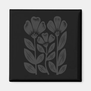 Schwarz-Weiß-Linocut-Druckaufkleber Magnet