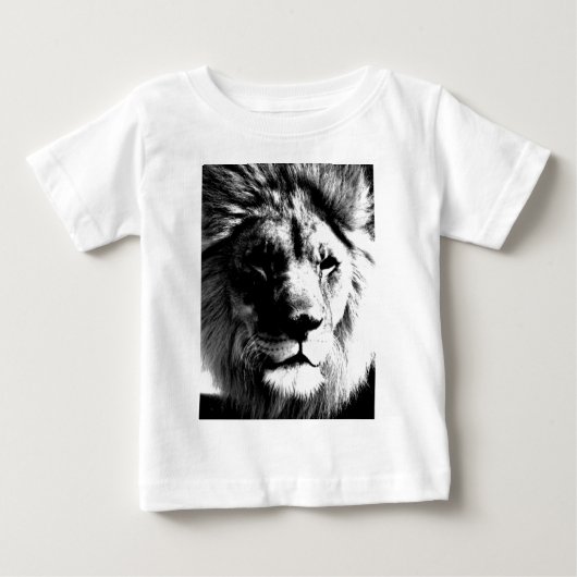 Schwarz-Weiß-Lion Baby T-shirt (Vorderseite)