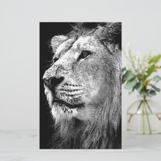 Schwarz-Weiß-Lion Briefpapier (Stehend Vorderseite)