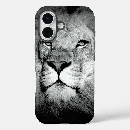 Schwarz-Weiß-Lion Case-Mate iPhone Hülle (Rückseite)