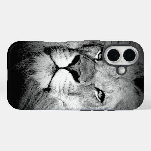 Schwarz-Weiß-Lion Case-Mate iPhone Hülle (Rückseite (Horizontal))