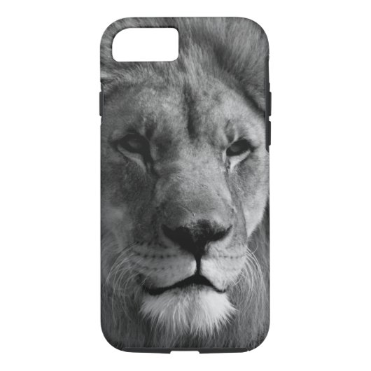 Schwarz-Weiß-Lion Case-Mate iPhone Hülle (Rückseite)