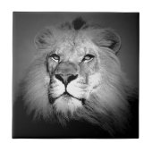 Schwarz-Weiß-Lion Fliese (Vorderseite)