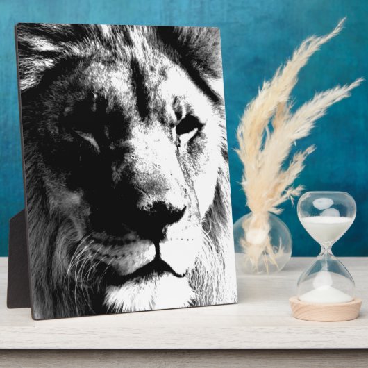 Schwarz-Weiß-Lion Fotoplatte (Seite)