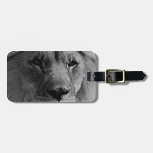 Schwarz-Weiß-Lion Gepäckanhänger (Vorderseite horizontal)