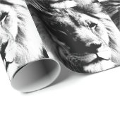 Schwarz-Weiß-Lion Geschenkpapier (Rolleneckpunkt)