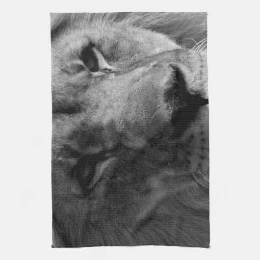 Schwarz-Weiß-Lion Handtuch (Vertikal)