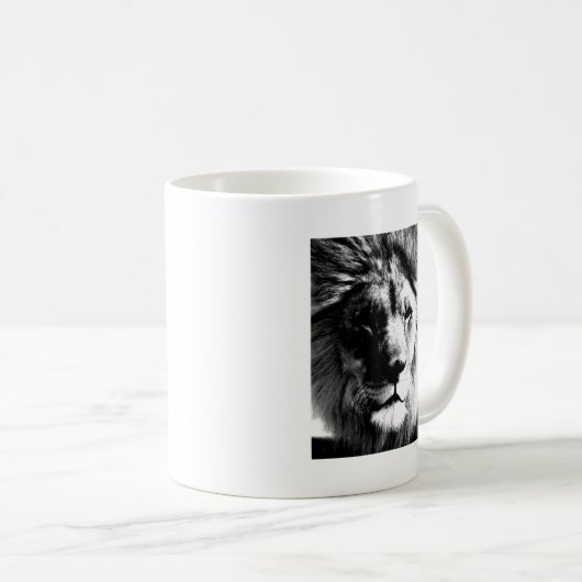 Schwarz-Weiß-Lion Kaffeetasse (VorderseiteRechts)